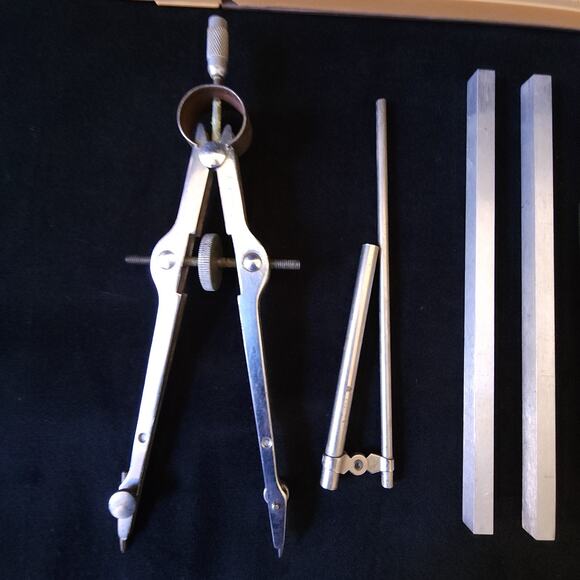 Vintage Tacro Circle Drafting Beam Instrument Tool Set 40" Divided in 40th Italy - Picture 5 of 10